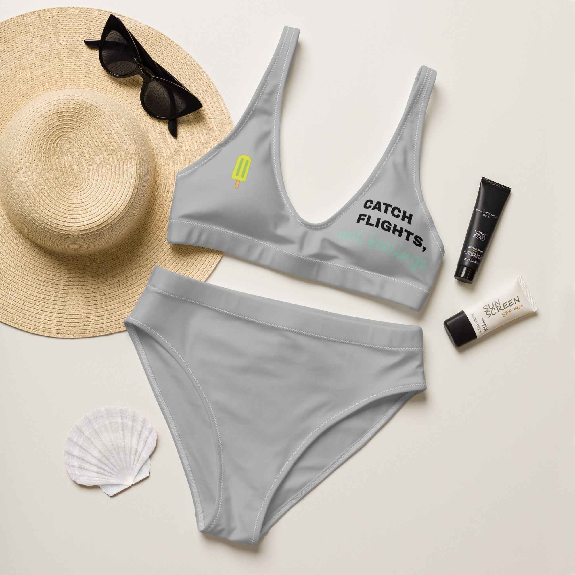 Recycled high-waisted bikini