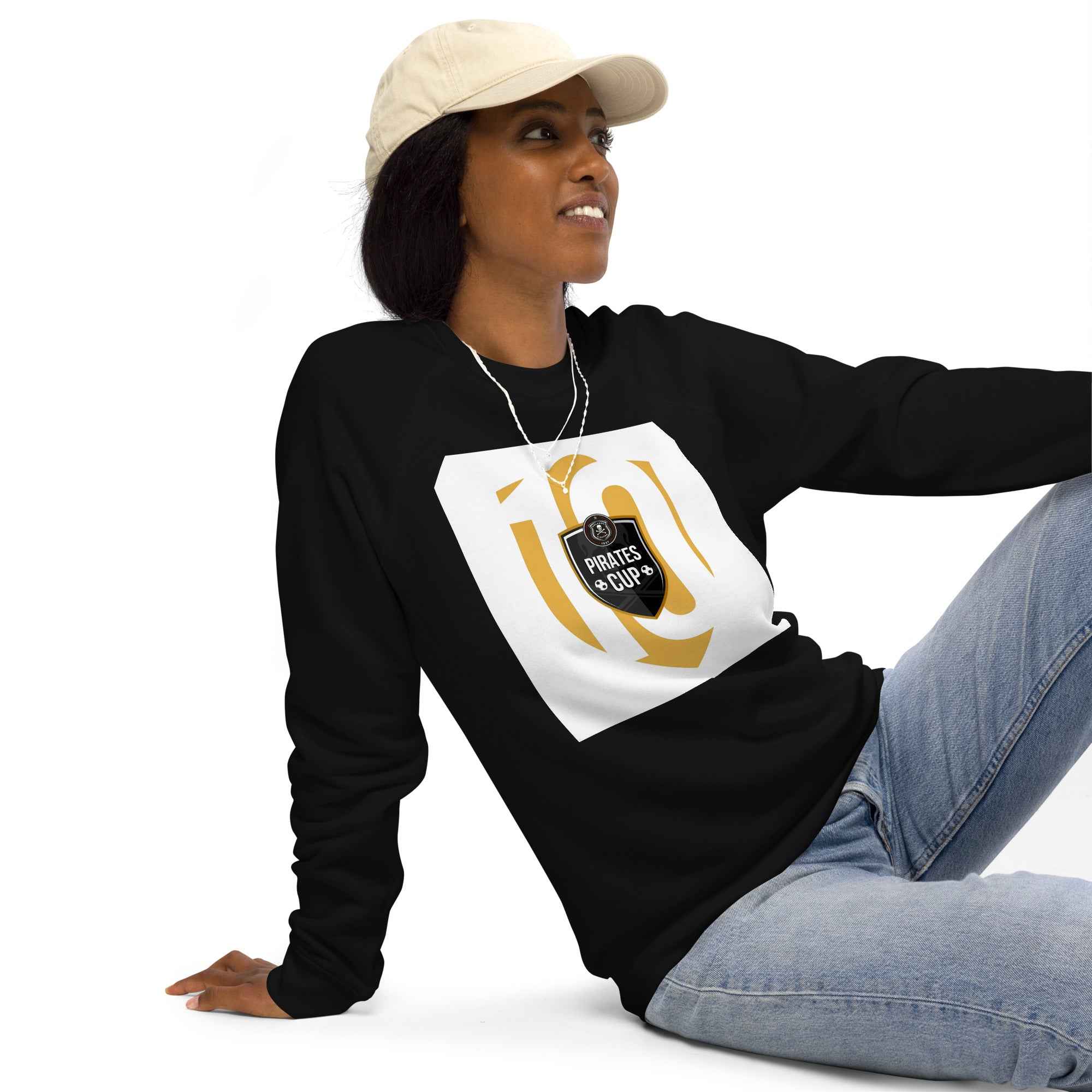 Unisex organic raglan sweatshirt